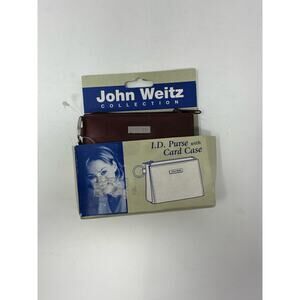 Vintage NWT John Weitz I.D. purse and Card Case Shiny Red Purple Dead Stock